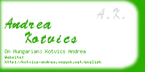 andrea kotvics business card